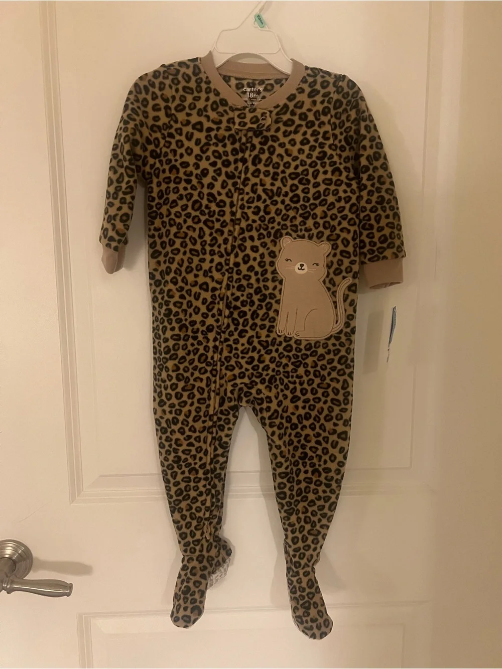 Carter's Brown Leopard-Print Footed One-Piece Pajama